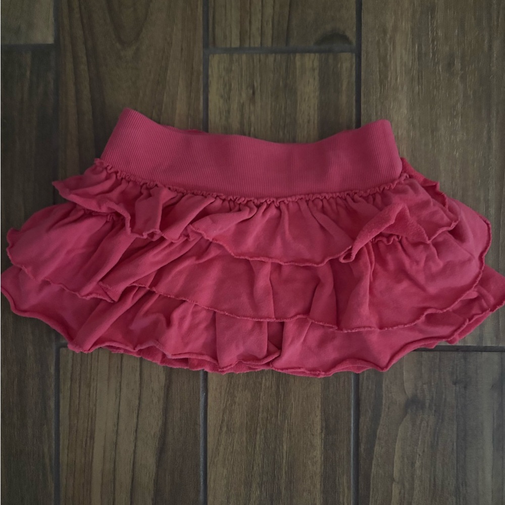 Katie J NYC Coral Ruffle Tiered Mini Skirt